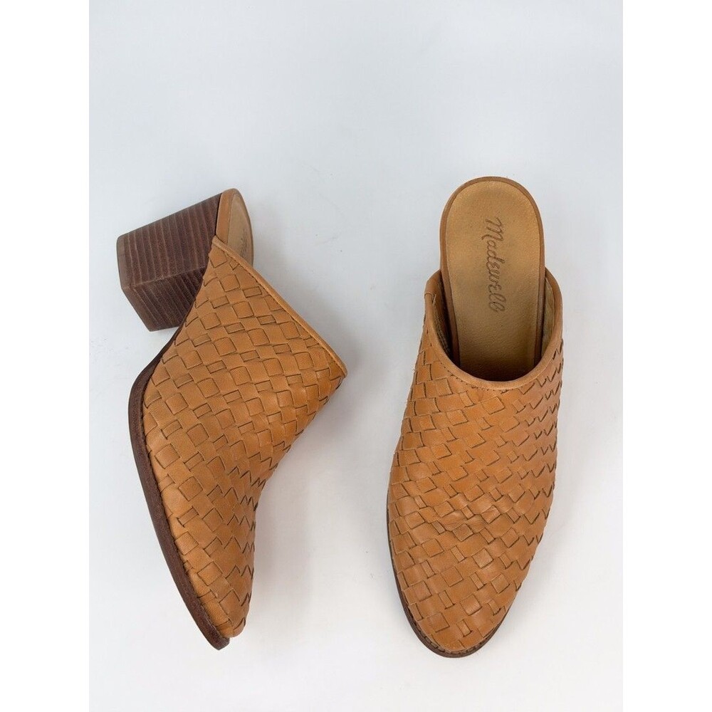 Madewell Womens Heels Brown Amber The Harper Mule Woven Leather Slip On US 8 - Picture 4 of 12